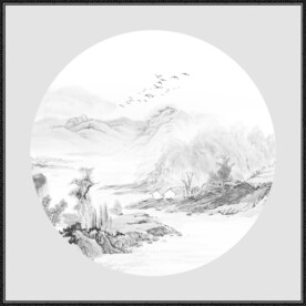 新中式山水画背景