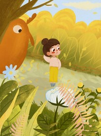 儿童 插画 小女孩 