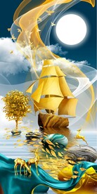 金帆麋鹿发财树玄关