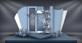 蓝色婚礼迎宾区