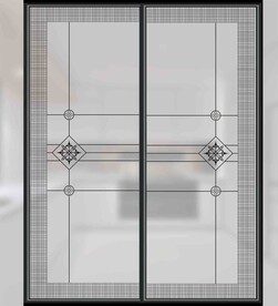 高清分层透明底推拉门打印图