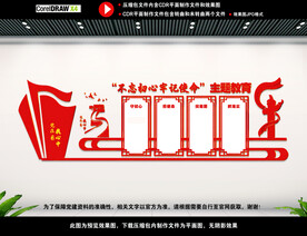 不忘初心主题教育墙