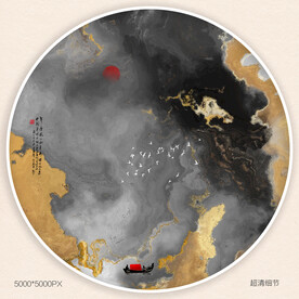 金色水墨装饰画