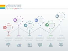 商务PPT六个分项信息图表结构