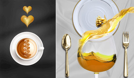 晶瓷画餐厅餐具红酒杯