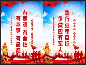 四有军人展板