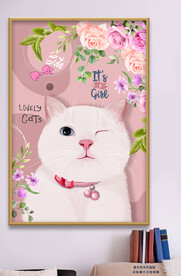 可爱大眼萌宠猫咪装饰画