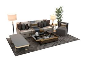 轻奢沙发组3d模型