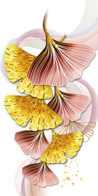 瓷晶画线条抽象画杏叶麋鹿