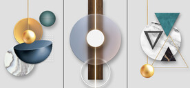 晶瓷画圆形几何抽象图