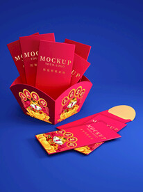 3d新年红包样机模型