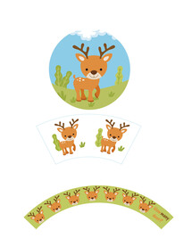 卡通鹿陶瓷儿童餐具设计花纸