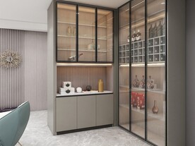 全屋定制现代酒柜设计效果图图片