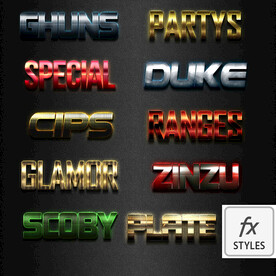 高端金属光泽特效字PSD模板