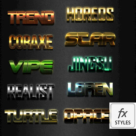 金属光泽彩色特效字ASL样式