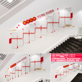 领导关怀楼道文化墙