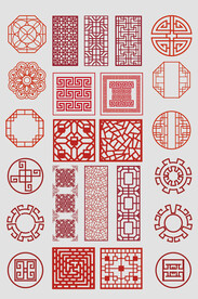 中式矢量花纹图案