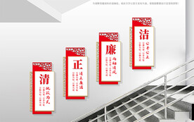 楼梯廉政文化墙展板
