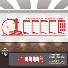 红色物业文化墙
