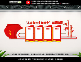 不忘初心主题教育墙