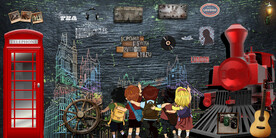 英伦致青春背景墙