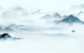 晶瓷画水墨山水画