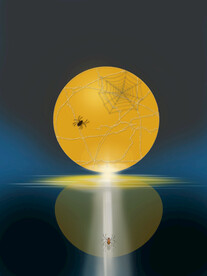 抽象画金色蜘蛛