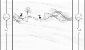 晶瓷画线条抽象画大理石纹背景墙