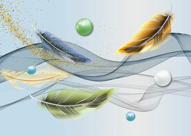 晶瓷画线条抽象画羽毛