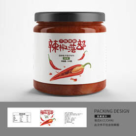 辣椒酱包瓶贴 贴标装设计