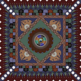 敦煌壁画398窟隋色轮莲花藻井