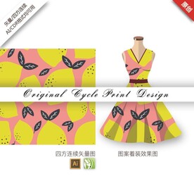 矢量手绘可爱卡通梨水果图案