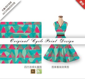 矢量简约抽象几何无缝图案