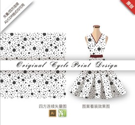 矢量抽象简约几何黑色无缝图案