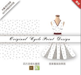 矢量抽象简约几何黑色无缝图案