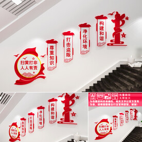 扫黄打非文化墙