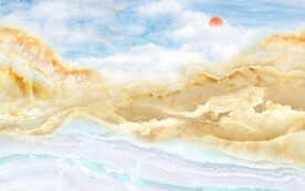 晶瓷画山水风景大理石纹海纳百川