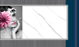 晶瓷画美女花朵大理石纹理