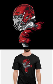 戴着头盔的美式橄榄球运动员