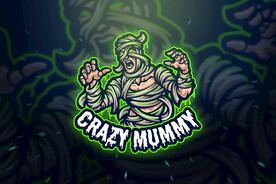 疯狂的木乃伊矢量插图