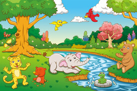 动物园工装背景墙