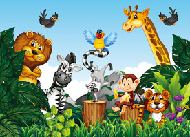 动物园工装背景墙