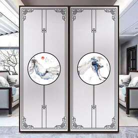 高清分层透明底屏风玻璃打印图