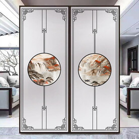 高清分层透明底屏风玻璃打印图