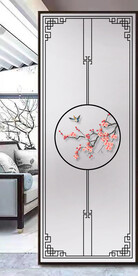 高清分层透明底屏风玻璃打印图