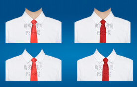 衬衫红领带衣服素材