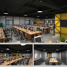 工业风办公室会议室3d模型