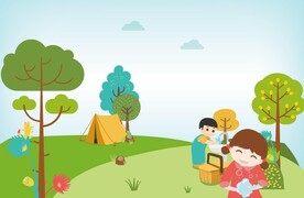 春季 户外 公园 野餐 露营