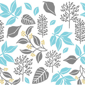 简约扁平风格花草植物底纹图案