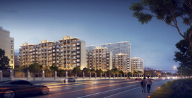 住宅小区灯光亮化沿街效果图